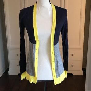 Banana Republic Italian Wool Color Block Cardigan